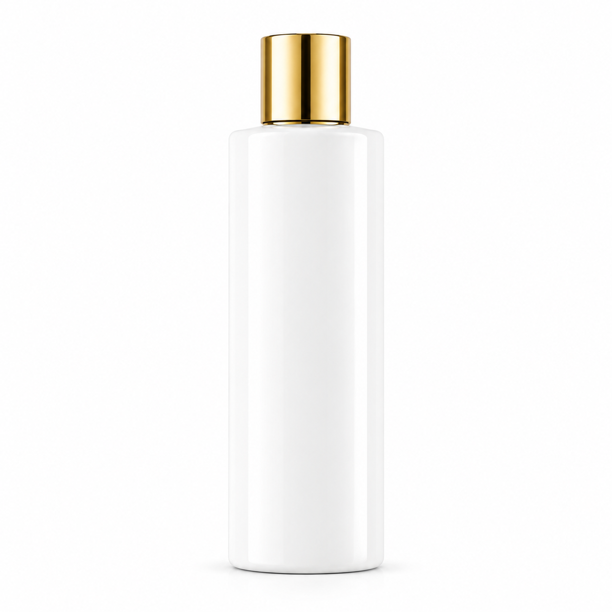 100ML White PET Cylindrical Bottle with Gold Cap