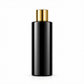 100ML Black PET Cylindrical Bottle with Gold Cap