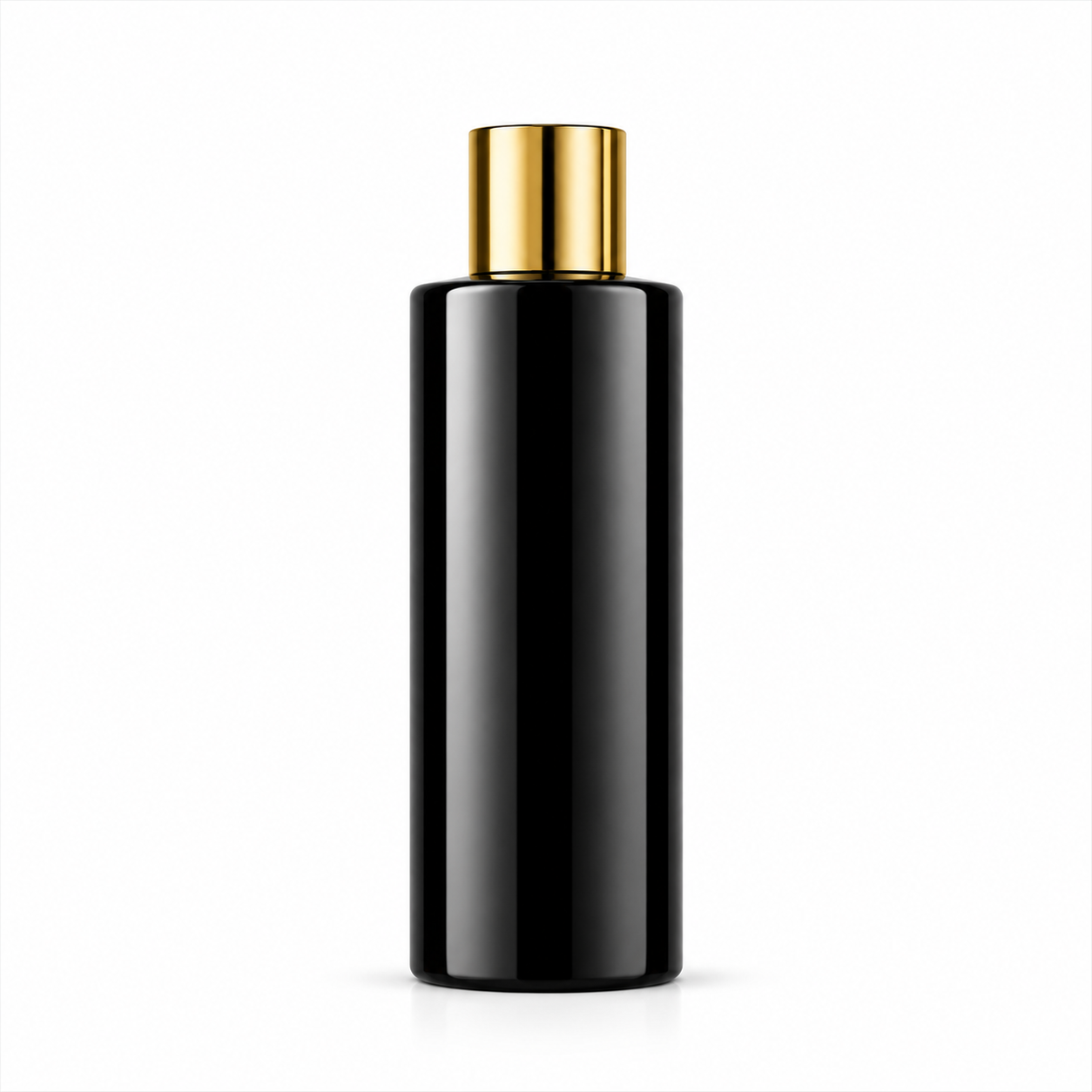 100ML Black PET Cylindrical Bottle with Gold Cap