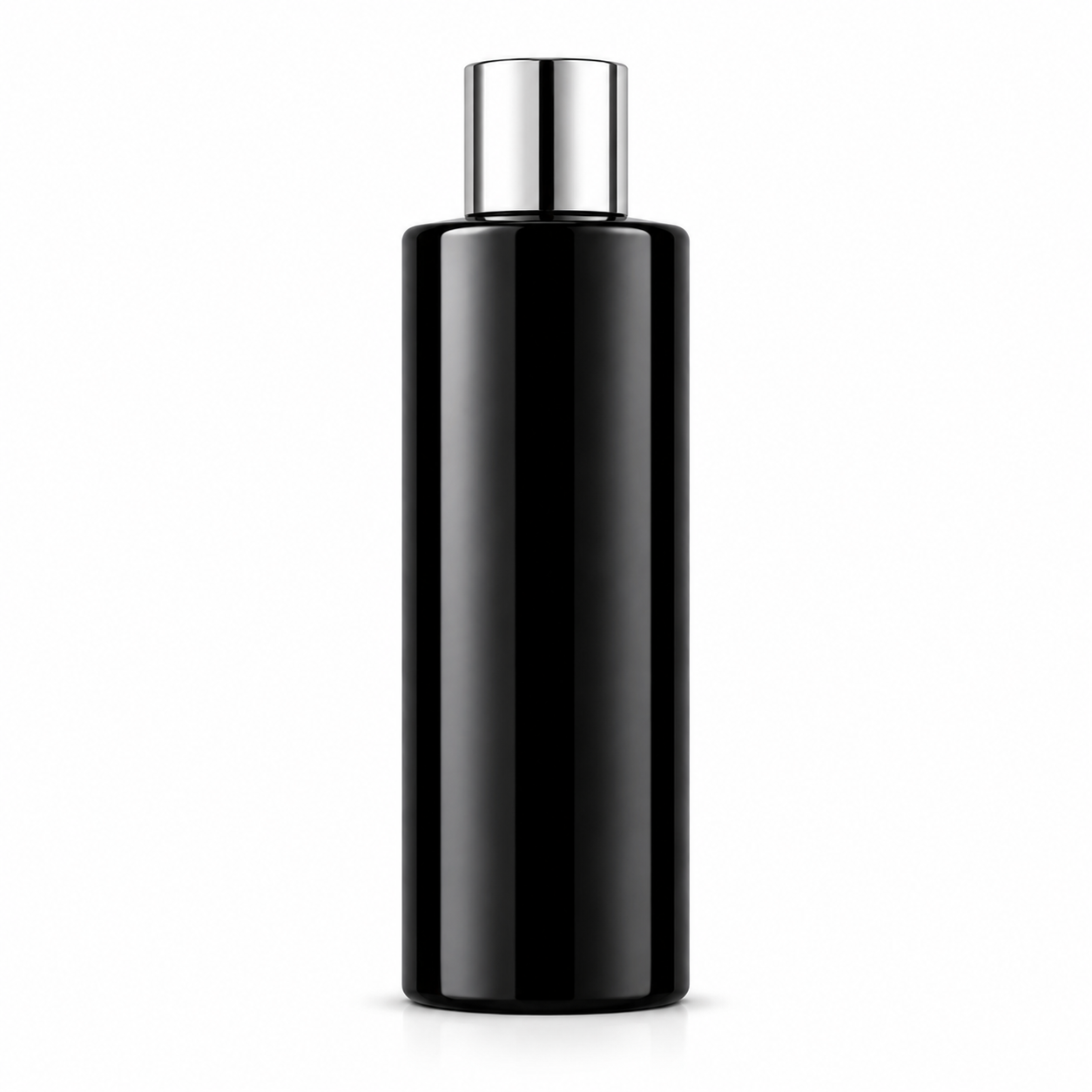 100ML Black PET Cylindrical Bottle with Silver Cap