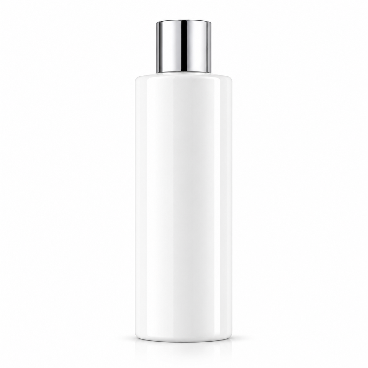 100ML White PET Cylindrical Bottle with Silver Cap