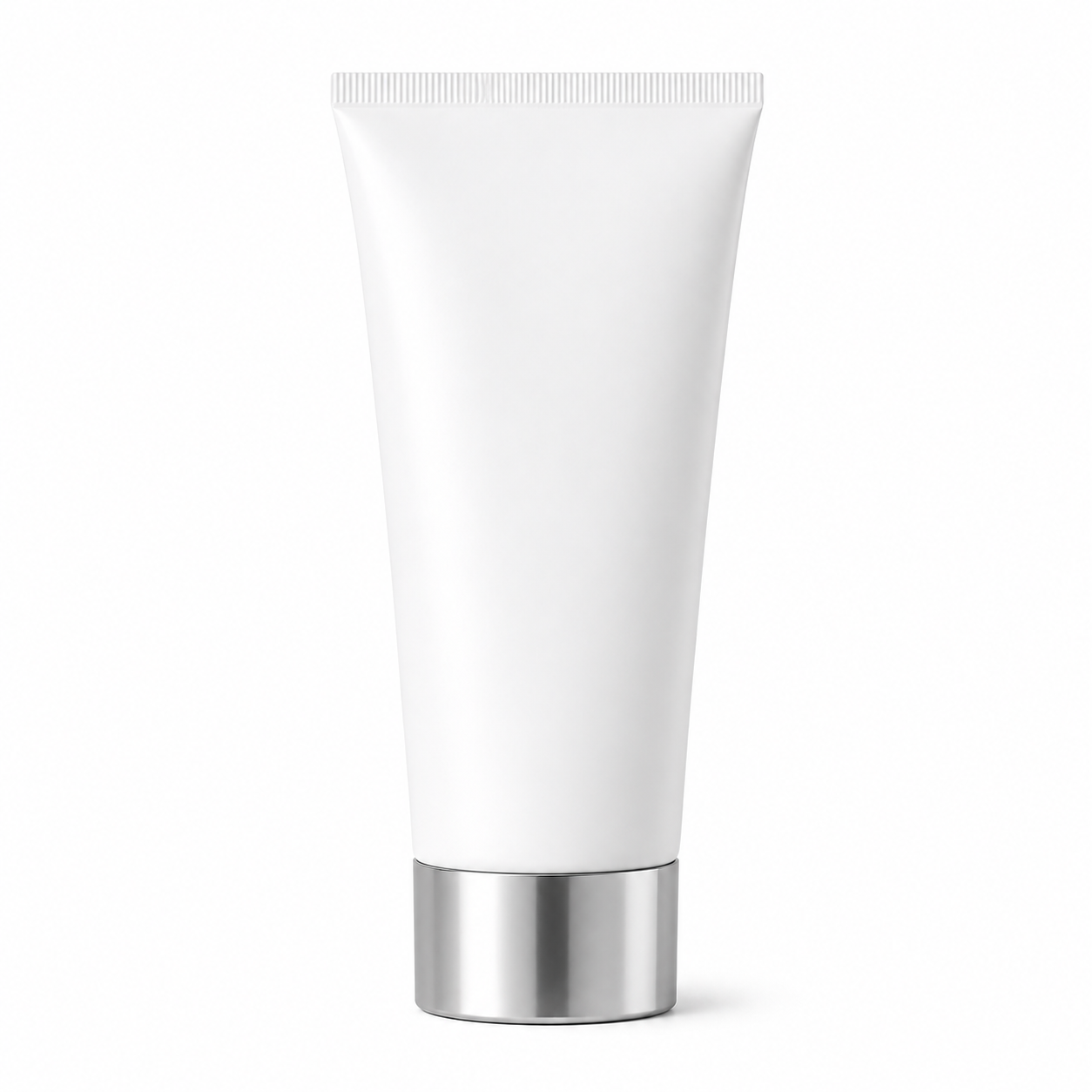 200ML White Glossy Lotion Bottle with Silver Screw Cap