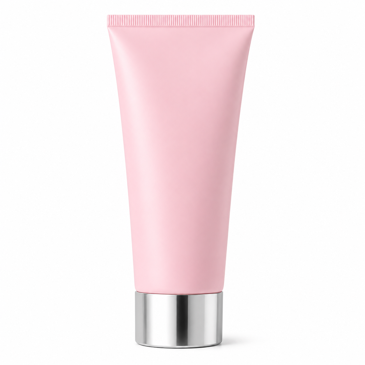 200ML Pink Matte Lotion Bottle with Silver Screw Cap