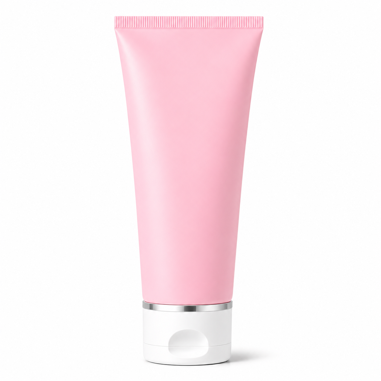 200ML Pink Matte Lotion Bottle with White/Silver Flip Cap