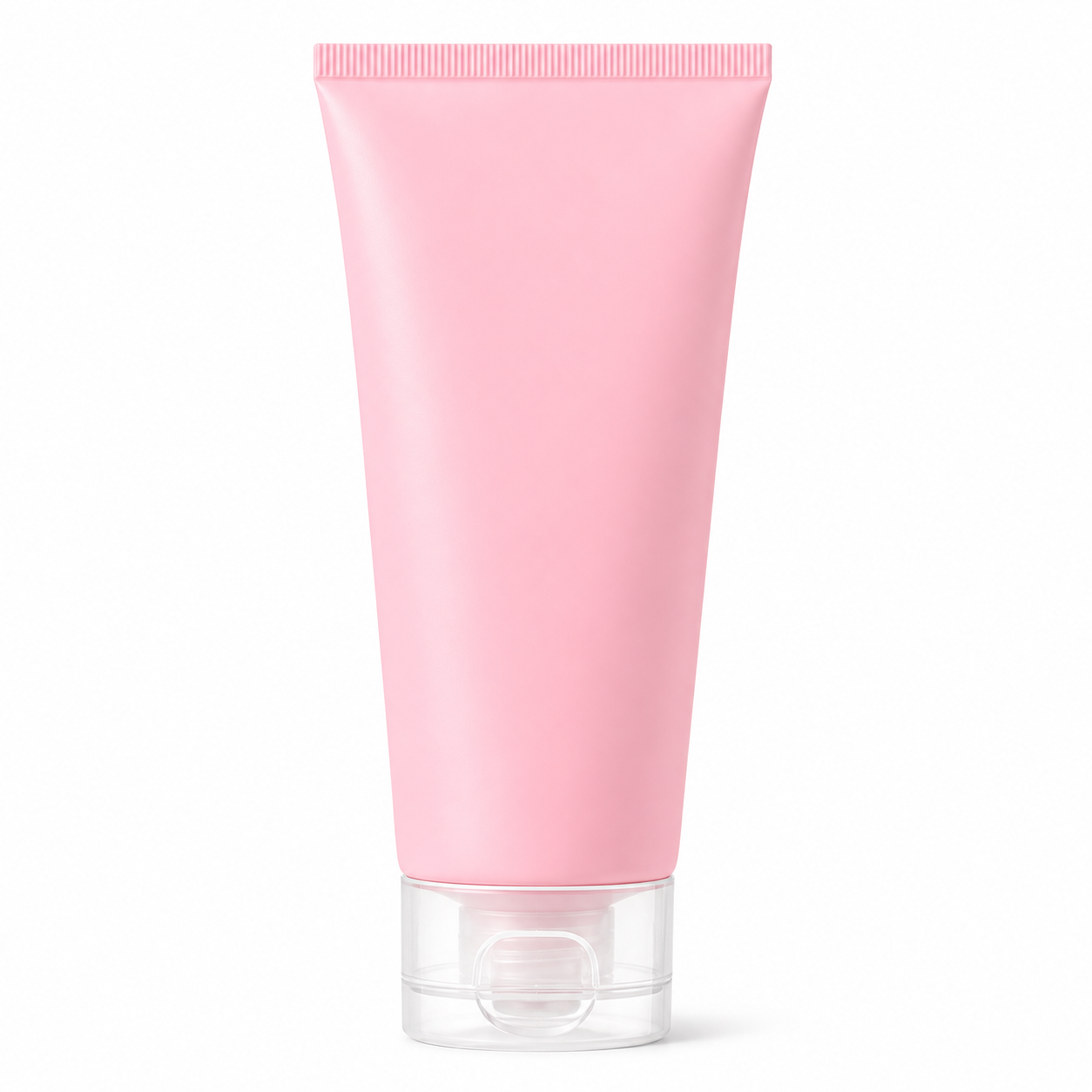 200ML Pink Matte Lotion Bottle with Clear Flip Cap