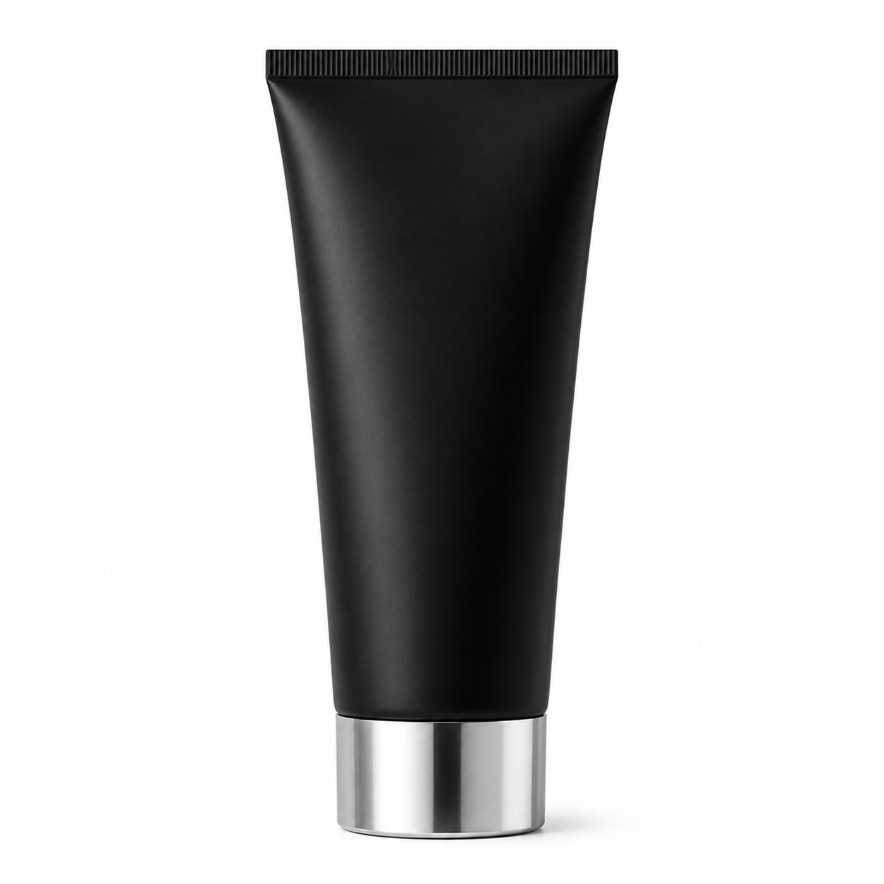 200ML Black Glossy Lotion Bottle with Silver Screw Cap